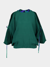 Pucci Emerald Orchidee-Print Crepe Marocain Blouse