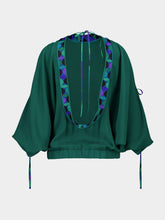 Pucci Emerald Orchidee-Print Crepe Marocain Blouse