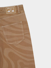 Pucci Marmo Print Canvas Wide-Leg Pants in Taupe