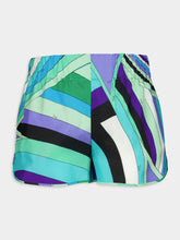 Pucci Iride Print Silk Elastic Waist Shorts