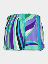 Pucci Iride Print Silk Elastic Waist Shorts