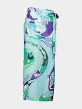 Pucci Green and Lilac Orchidee-Print Cotton Wrap Skirt
