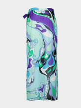 Pucci Green and Lilac Orchidee-Print Cotton Wrap Skirt