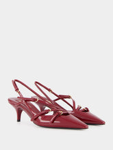 Miu Miu Crimson Patent Leather Slingbacks