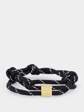 Miu Miu Black Cord Bracelet with Leather Tips