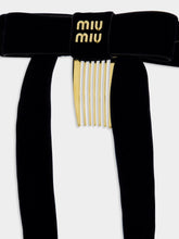 Miu Miu Black Velvet Bow Hair Clip