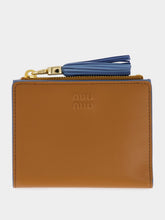 Miu Miu Cognac and Blue Leather Wallet