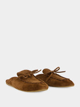 Miu Miu Cocoa Brown Open Heel Leather Loafers