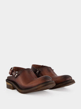 Miu Miu Coffee Brown Foule Leather Mules