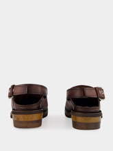 Miu Miu Coffee Brown Foule Leather Mules