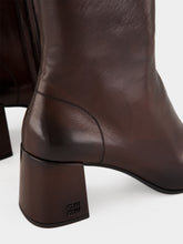 Miu Miu Dark Brown e Black Nappa Leather Ankle Boots