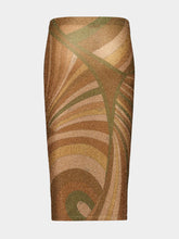 Pucci Iride Print Lamé Jersey Midi Skirt