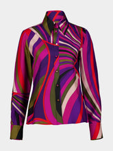 Pucci Pink Multicolour Silk Shirt with Iride Print