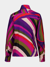 Pucci Pink Multicolour Silk Shirt with Iride Print