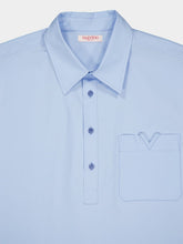 Valentino Garavani Light Blue Cotton Polo Shirt
