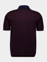 Valentino Garavani Maroon Wool Polo Shirt with VLogo Embroidery