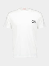 Valentino Garavani White Cotton T-shirt with VLogo Patch