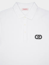Valentino Garavani White Cotton Piqué Polo Shirt with Vlogo