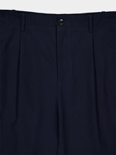 Valentino Garavani Navy Pleat-Detail Cotton Chinos
