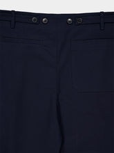 Valentino Garavani Navy Pleat-Detail Cotton Chinos