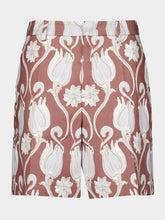Valentino Garavani Tulip Graphic-Print Linen Shorts