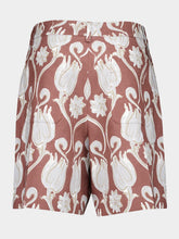 Valentino Garavani Tulip Graphic-Print Linen Shorts