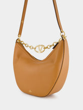 Valentino Garavani Brown Hobo Moon Medium Leather Bag with VLogo Chain