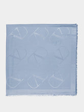 Valentino Garavani Light Blue VLogo Signature Jacquard Shawl