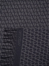 Valentino Garavani Grey Wool and Cashmere Toile Iconographe Scarf