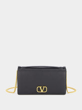 Valentino Garavani Black VLogo Signature Grainy Calfskin Wallet