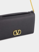 Valentino Garavani Black VLogo Signature Grainy Calfskin Wallet