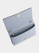 Valentino Garavani Blue VLogo Signature Grainy Calfskin Wallet