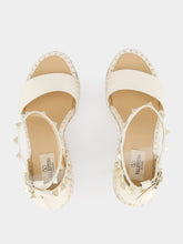 Valentino Garavani Gold Rockstud Wedge Espadrilles