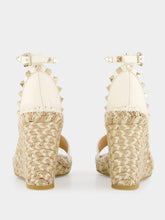 Valentino Garavani Gold Rockstud Wedge Espadrilles