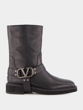 Valentino Garavani Black Leather Biker Boots