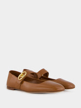 Valentino Garavani Tobacco VLogo Locker Mary Jane Ballerina Flats