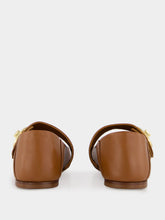 Valentino Garavani Tobacco VLogo Locker Mary Jane Ballerina Flats