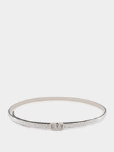 Valentino Garavani Silver VLogo Signature Belt with Swarovski Crystals