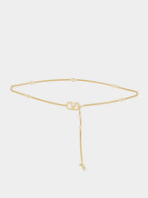 Valentino Garavani Gold VLogo Signature Chain Belt in Metal