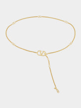 Valentino Garavani Gold VLogo Signature Chain Belt in Metal