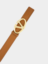 Valentino Garavani Caramel Leather Signature Reversible Belt
