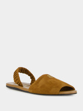 Miu Miu Brown Suede Ruches Flat Sandals