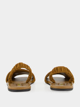 Miu Miu Brown Suede Ruches Flat Sandals
