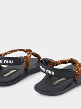 Miu Miu Tobacco Riviere Sandals in Rope