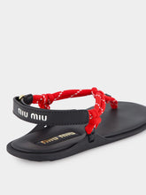 Miu Miu Red Riviere Cord and Leather Sandals