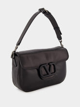 Valentino Garavani Black Shoulder Bag Alltime Rubber Logo Nappa