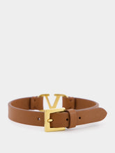 Valentino Garavani Tobacco VLogo Signature Calfskin Bracelet