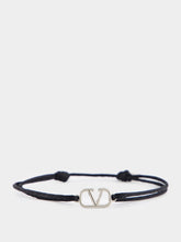Valentino Garavani Black Vlogo Signature Cotton Bracelet
