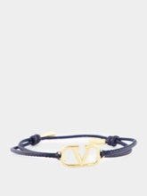 Valentino Garavani Navy VLogo Signature Nappa Bracelet