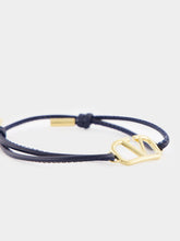 Valentino Garavani Navy VLogo Signature Nappa Bracelet